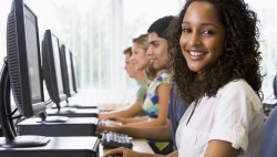 College students in a computer lab