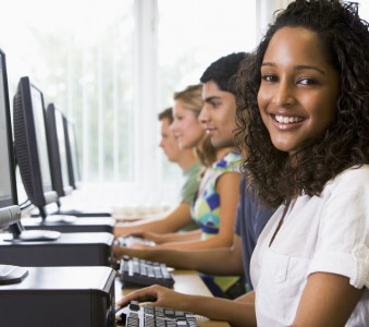 College students in a computer lab